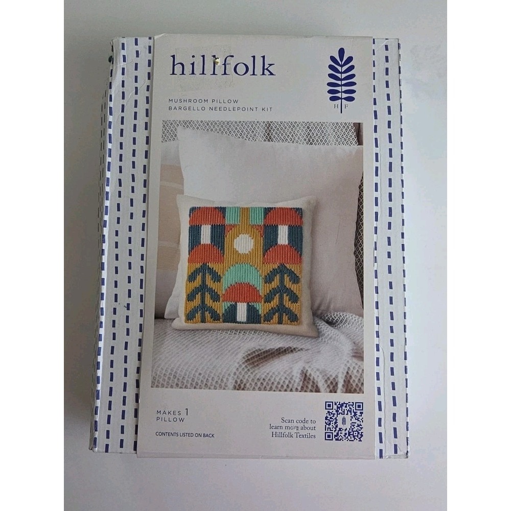 Mushrooms Bargello Needlecraft Pillow Kit Sealed Hillfolk Textiles Fiber Arts